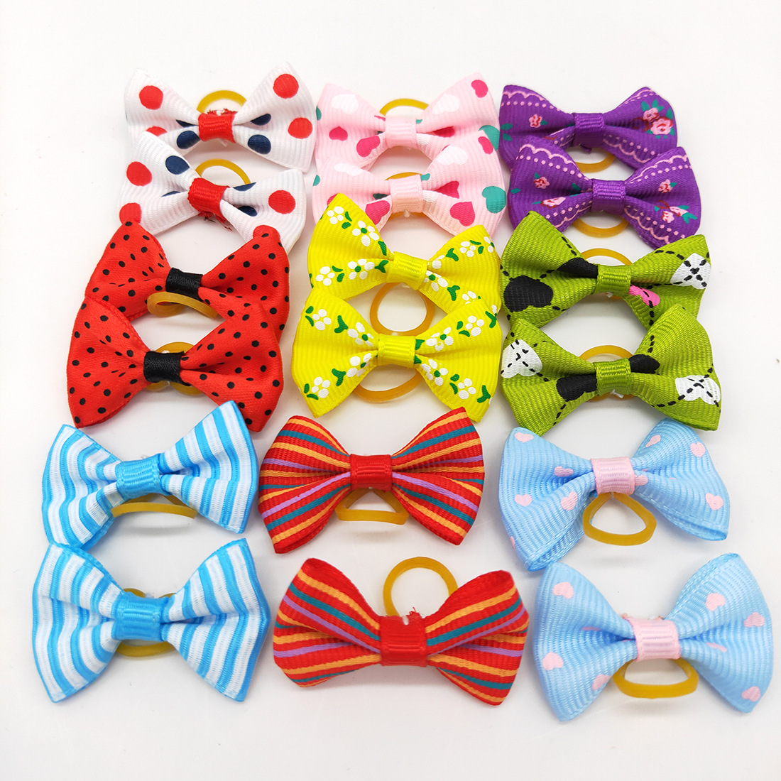 Hot spot pet head flower bow rubber band jewelry wholesale dog accessories style Super