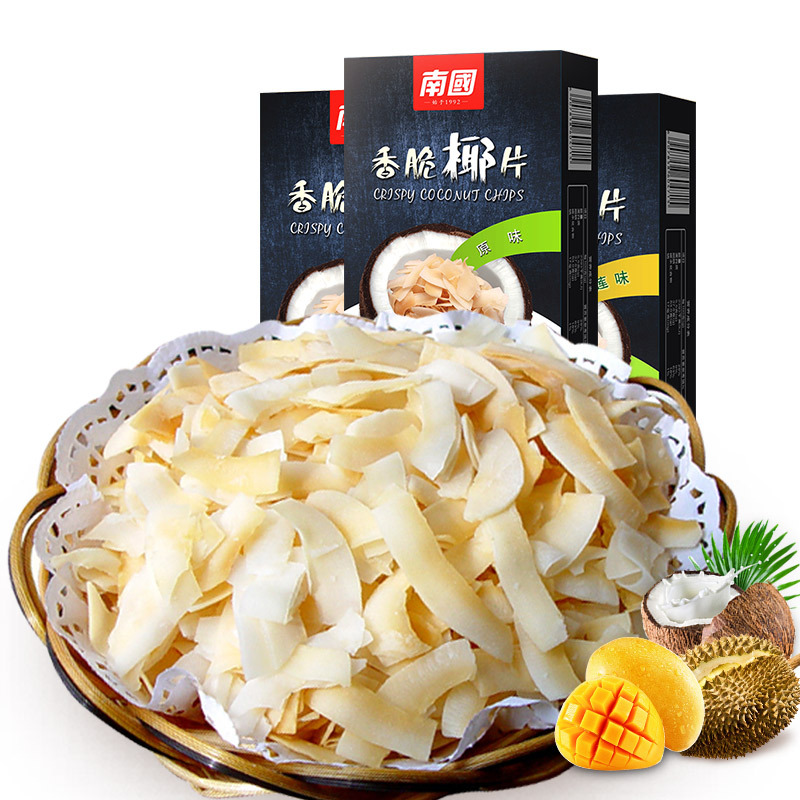 Nanguo Hainan specialty crispy coconut slices 60g boxed snack casual snack coconut slices wholesale