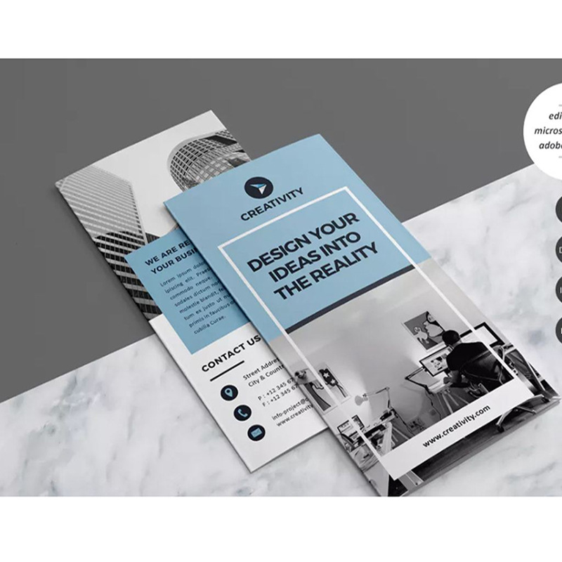 All kinds of product brochure printing custom bronzing color page single page three fold DM advertising flyer