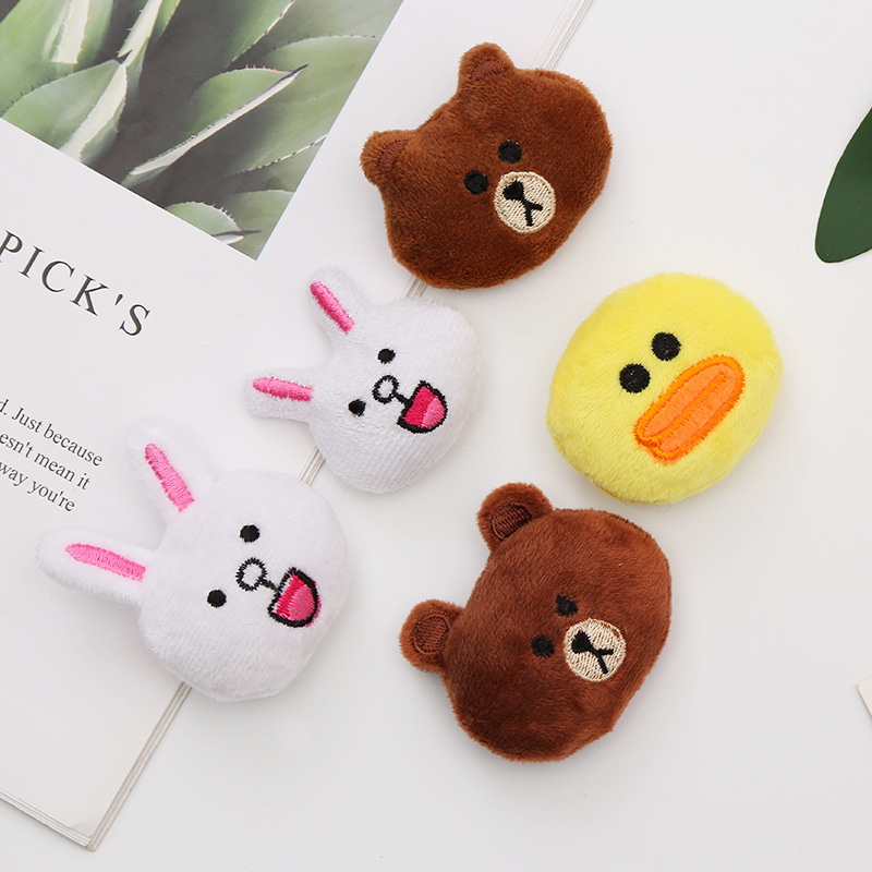 Embroidered Plush DIY Handmade Materials Clothing Accessories Cartoon Hair Accessories Accessories Cartoon Headband Semi-Finished Brown