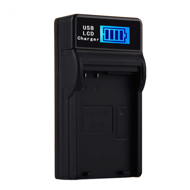 LCD LCD digital camera battery ENEL14 charger USB charger suitable for Nikon EL15 EL3E, etc.