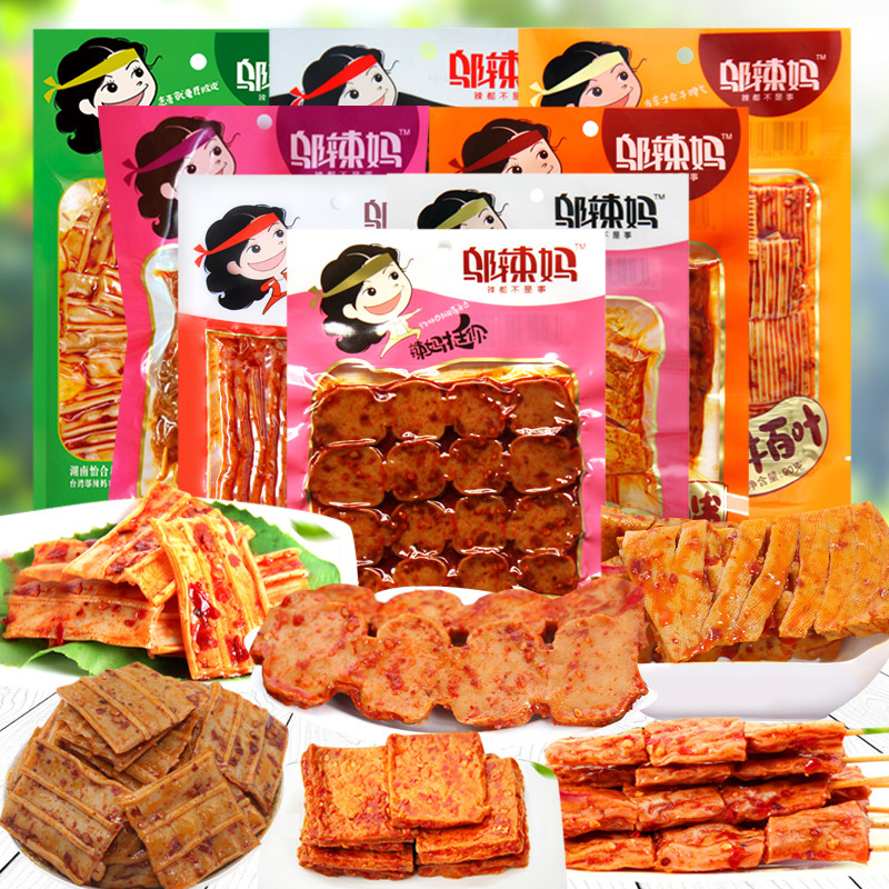 In stock spicy mom Korean style roasted dried spicy spicy dried tofu spicy snack bean products snack factory delivery