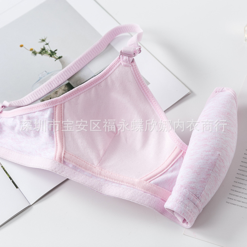 Girls' Bra Pure Cotton Thin Bra No Steel Ring Girls' Developmental Underwear Junior High School Students Senior High School Students Bra