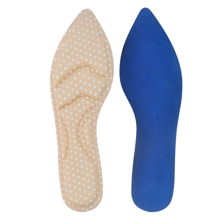 Factory wholesale spring ladies 4D massage thickened pointed arch high heels insole shock absorption sponge insole