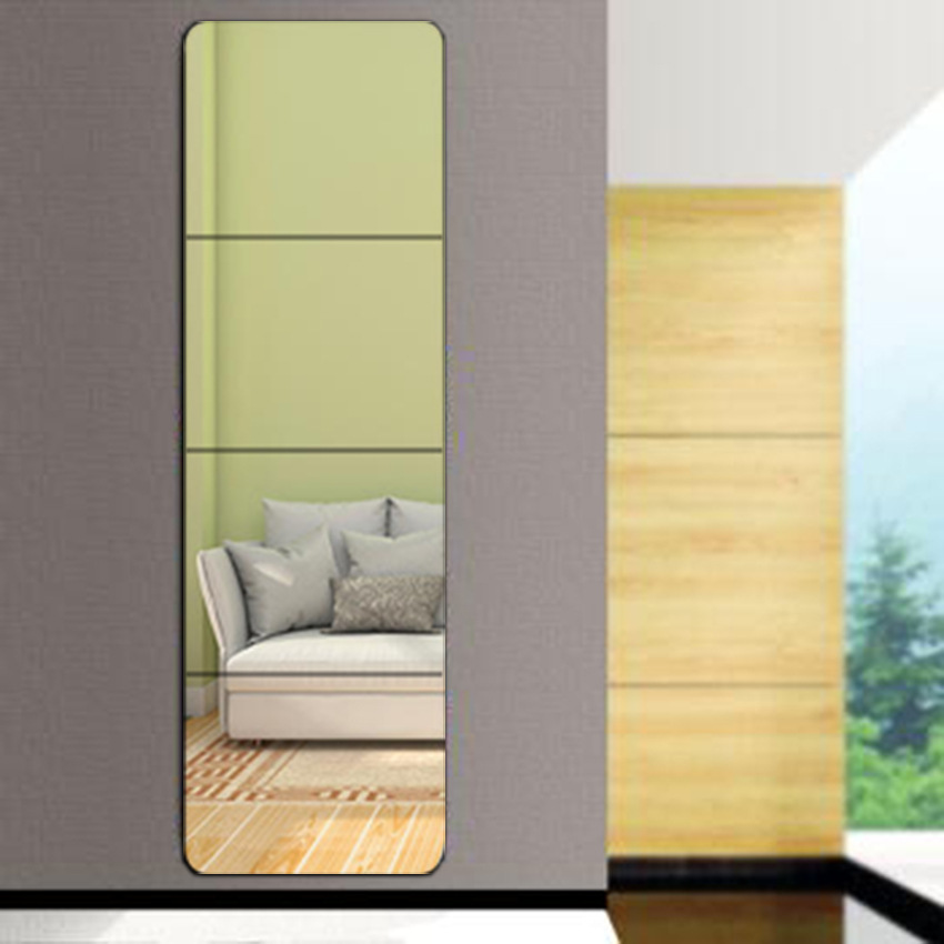 Mirror Sticking Wall Dressed Mirror Sticking Dormitory Stitching Bedroom Home Fitting Mirror Frameless Wall-Mounted Floor-Standing Full-Length Mirror for Women