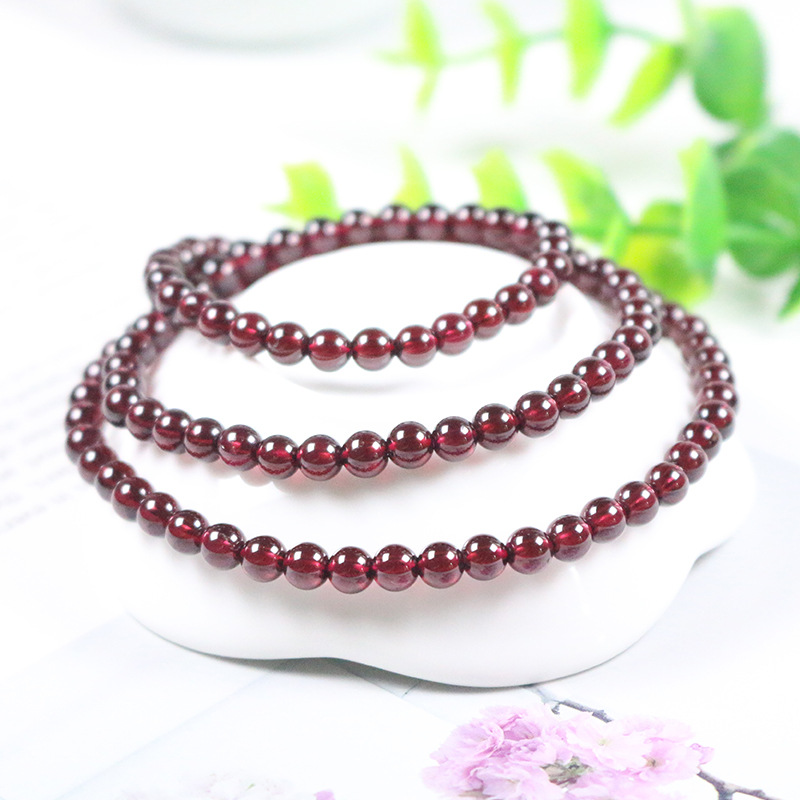 Natural wine red garnet bracelet wine red garnet multi-ring bracelet crystal jewelry manufacturers wholesale
