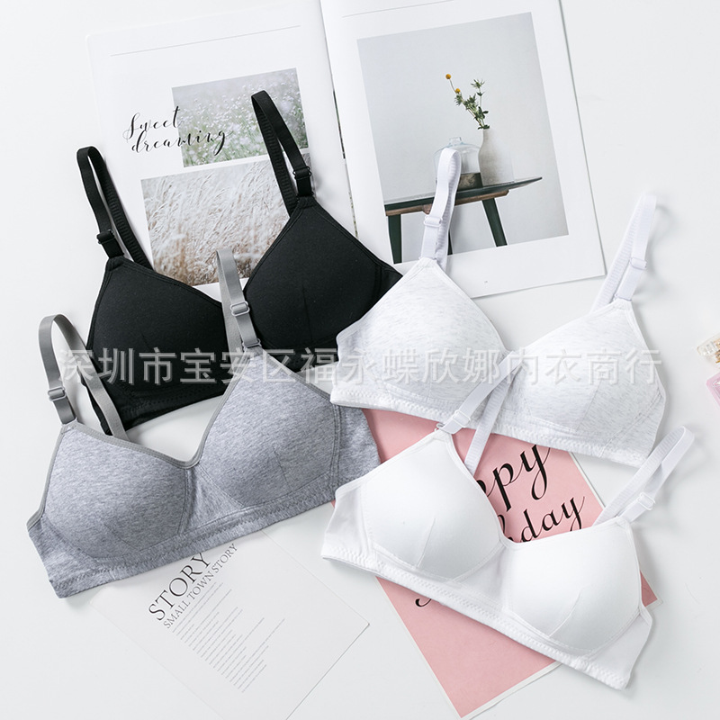 Детский бюстгальтер из чистого хлопка, тонкий, без косточек, для девочек, развивающее нижнее белье для учеников средней и старшей школы