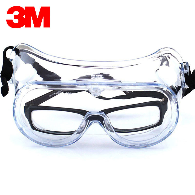 3M1621AF Anti-fog Goggles Labor Protection Anti-splash Polished Sand-proof Riding Dust-proof Chemical-proof Glasses Transparent