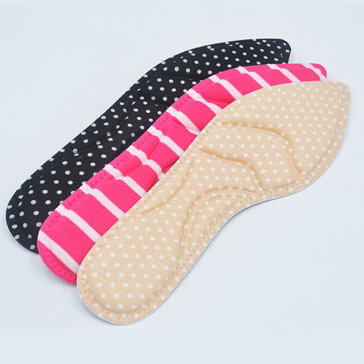 Factory wholesale spring ladies 4D massage thickened pointed arch high heels insole shock absorption sponge insole