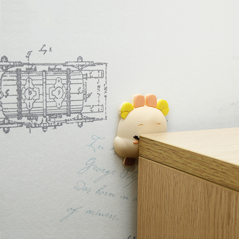 Cute Pet Soft Rubber Door Handle Anti-Collision Pad Thickened Bathroom Cartoon Buffer Door Sticker Silent Anti-Collision Wall Sticker Wholesale