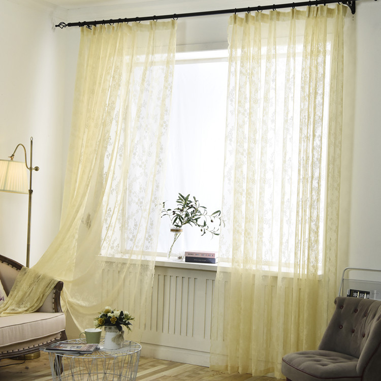 145 Side Wavy Edge White Lace Window Screen Warp Knitted Yarn Mosquito Net Bed Curtain Tablecloth Lace Coffee Curtain INS Curtain