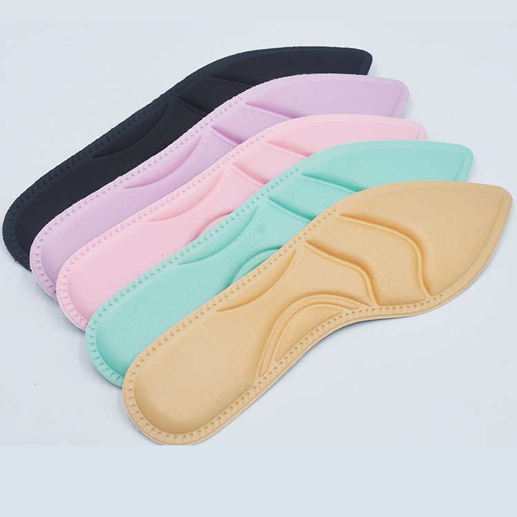 Оптовая продажа весенних женских 4D массажных утолщенных остроносых стелек для высоких каблуков, амортизирующие губчатые стельки