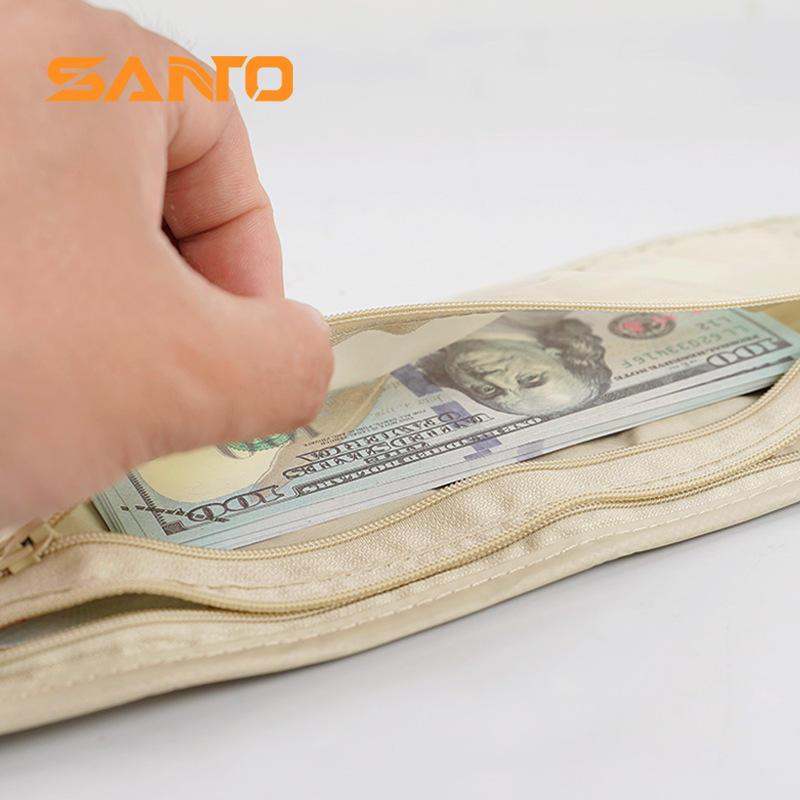 SANTO Outdoor Sports Running Waist Bag Travel Invisible Waist Bag Passband Bag Multifunctional ID Bag Mountaineering Backpack
