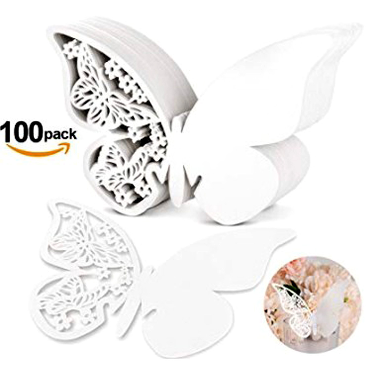 Amazon Wedding Butterfly Seat Card Laser Hollow Paper Cup Card Butterfly Wall Stickers Decorative Card Shenzhen Wholesale