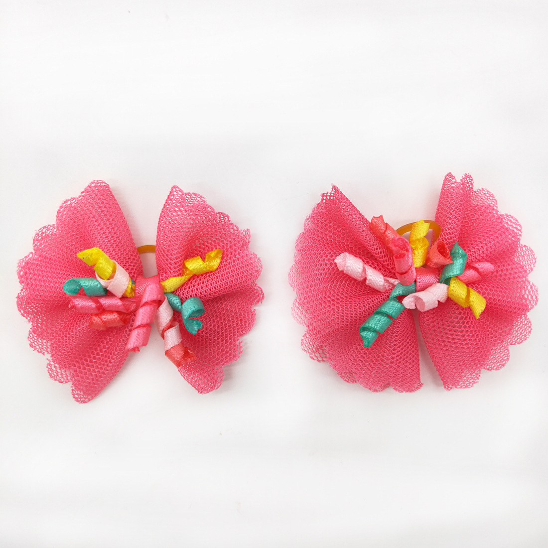 AliExpress hot sale pet headdress flower dog lace curly headdress flower bow hair accessories beautiful series