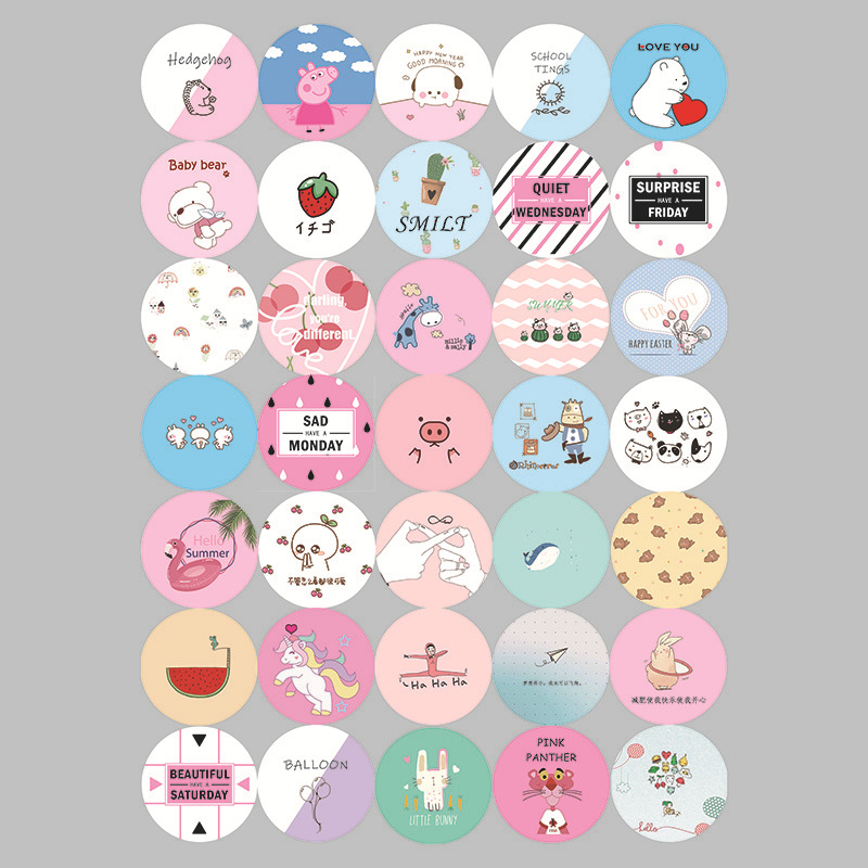 Cosmetic Mirror Korean Version Cute Mini Cosmetic Mirror Portable Small Round Mirror Cartoon Tinplate Mirror Manufacturer Wholesale