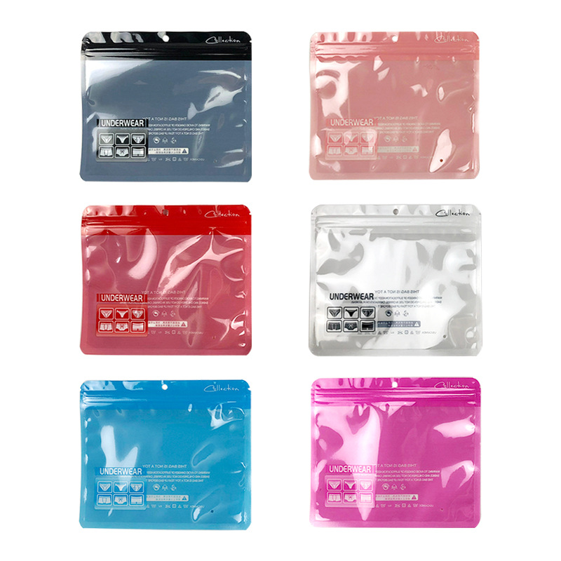 Universal triangle underwear bag high-end underwear packaging bag wholesale unisex underwear bag zipper zipper bag
