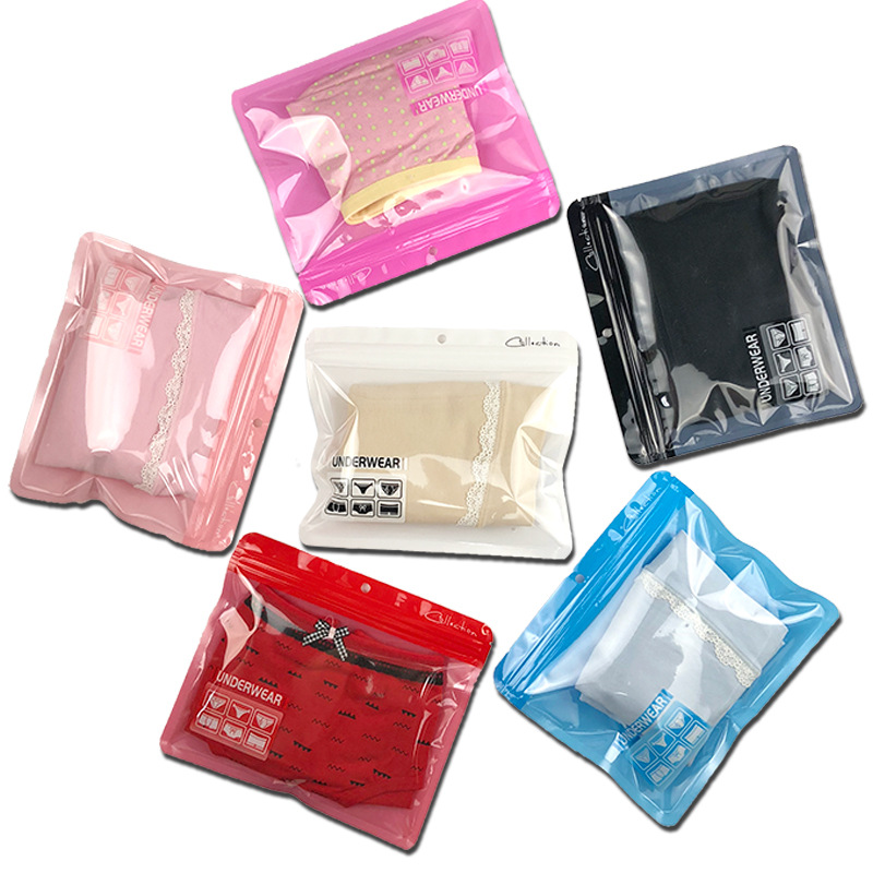 Universal triangle underwear bag high-end underwear packaging bag wholesale unisex underwear bag zipper zipper bag