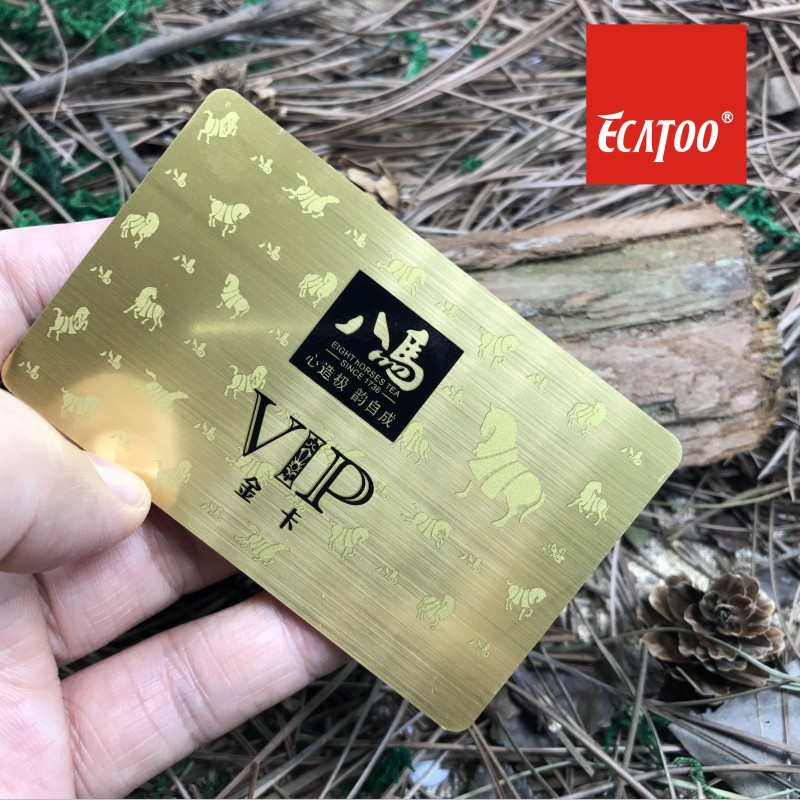 Двусторонняя покрытая карта членства в чайном доме, высококачественная карта из ПВХ с золотым и серебряным напылением