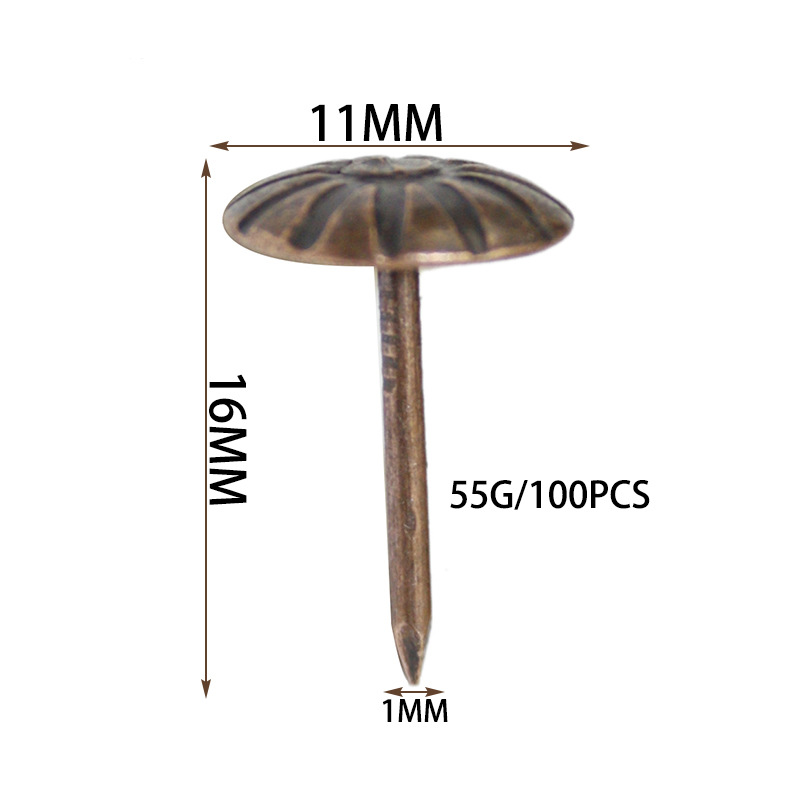 11*16mm thick chrysanthemum bubble nail sofa cabinet antique bronze nail chrysanthemum bubble nail hardware round soft