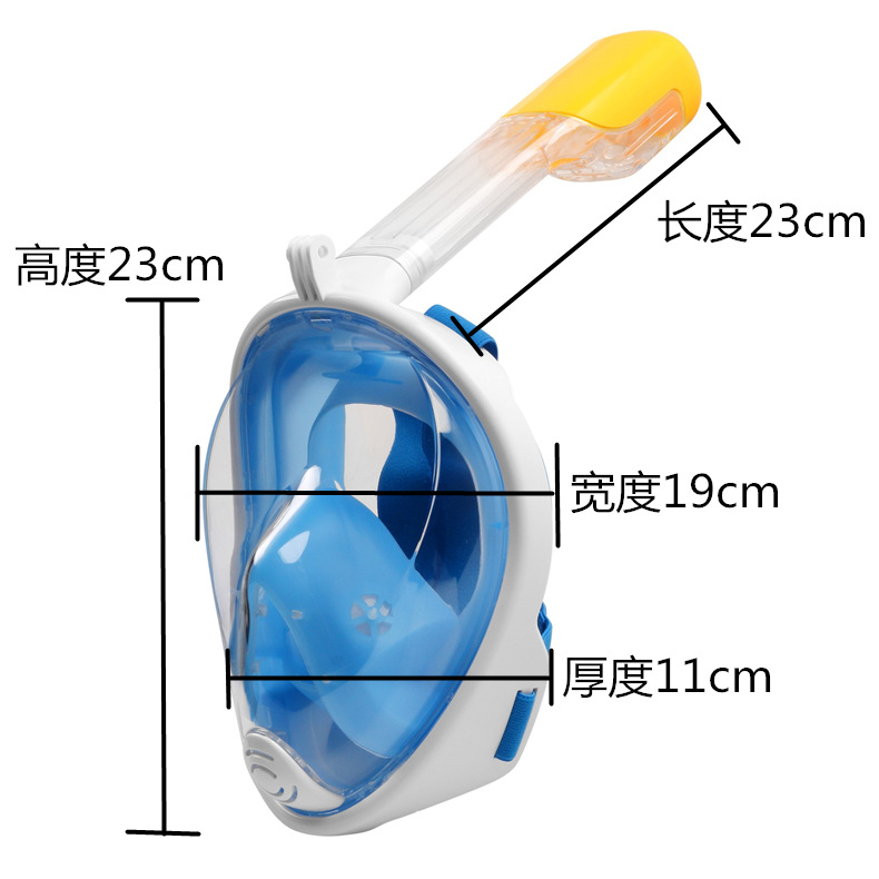 Cross-Border Adult Snorkeling Sambo Silicone Diving Mask Fully Dry Snorkeling Mask Diving Goggles Manufacturer Sells