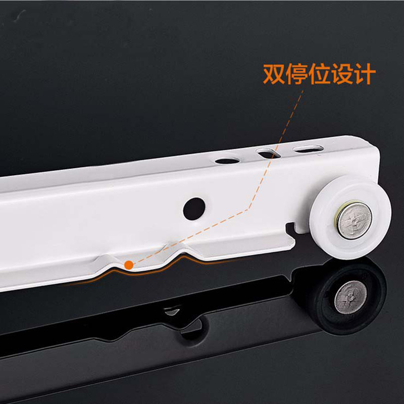 Factory direct wardrobe powder rail powder spraying slide roller slide rail mute two-section drawer slide rail furniture hardware rail