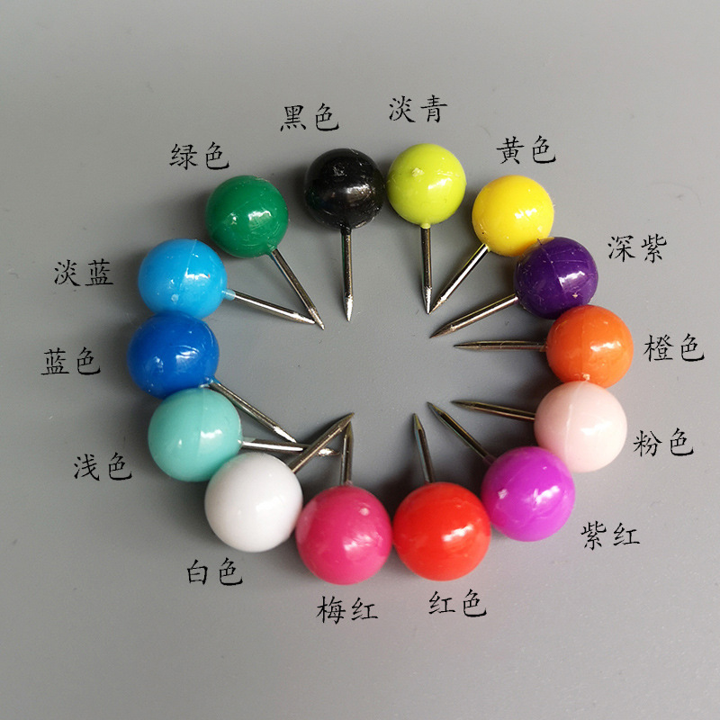 Round ball cork I-shaped nail color art nail painting pin cork message board pin earth nail