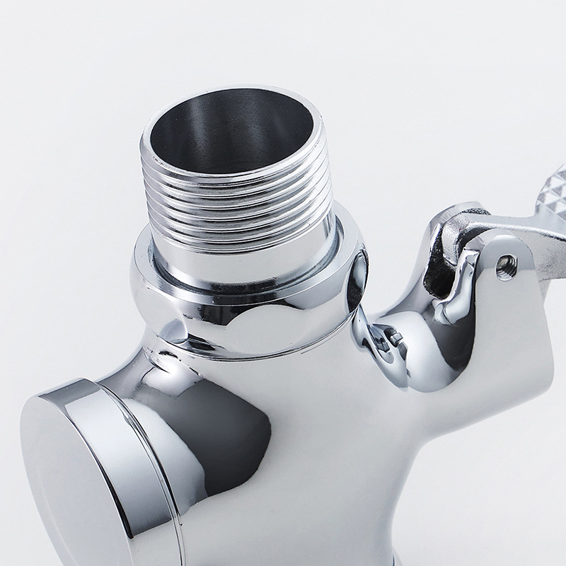 Made in Kangquan copper body squatting toilet flush valve toilet foot-operated stool delay flush valve toilet foot-operated four-way