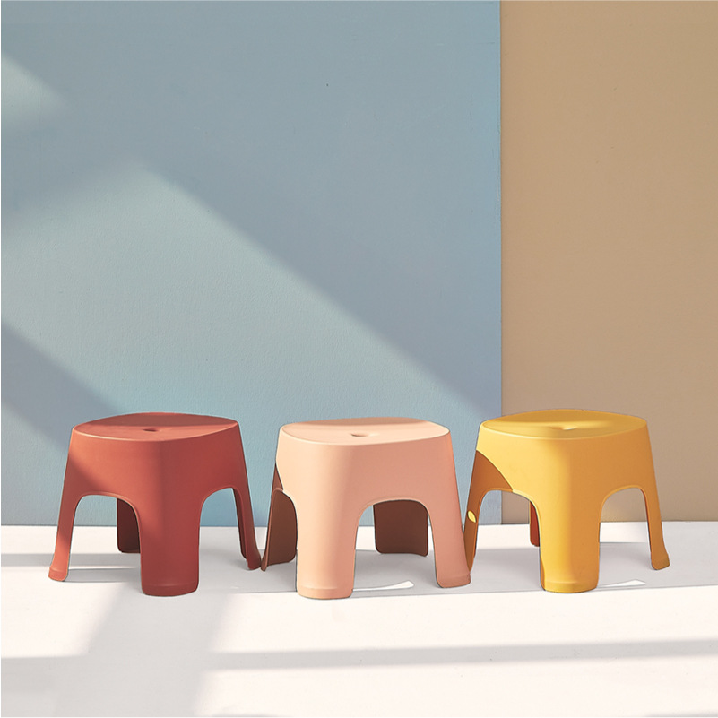 Thickened Row of Stools for Children, Household Bathroom Stools, Adult Non-Slip Plastic Stools, Bathing Low Stools, Entrance Shoe Changing Stools