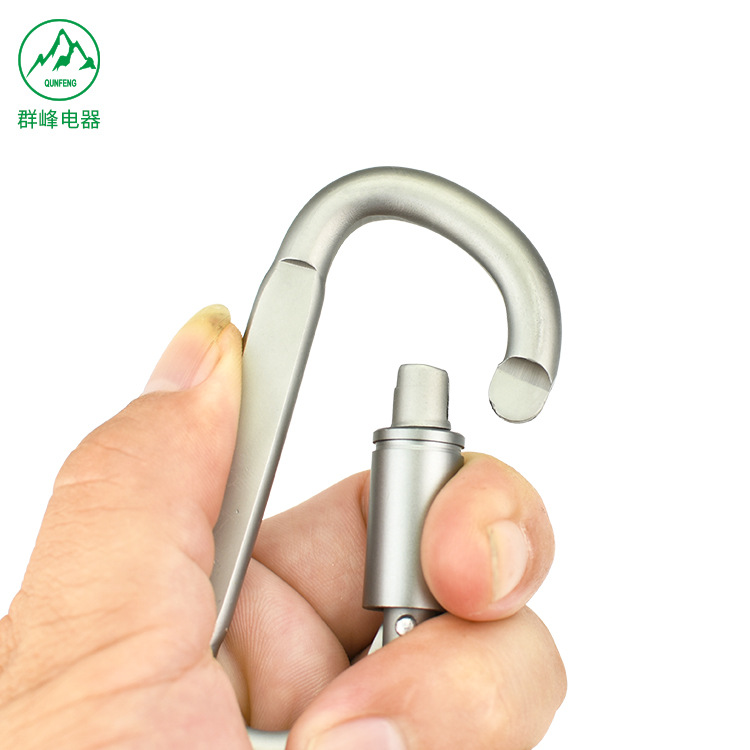 Ninghai Manufacturer Supplies Lockable Aluminum Alloy Carabiner, Outdoor Travel Backpack Hook, Wall Storage Buckle