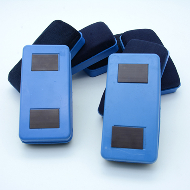 Factory Supply Office Teaching Pen Accessories Blackboard Eraser Magnetic Whiteboard Eraser Blue Shell Dark Cloth Bulk Blackboard Eraser