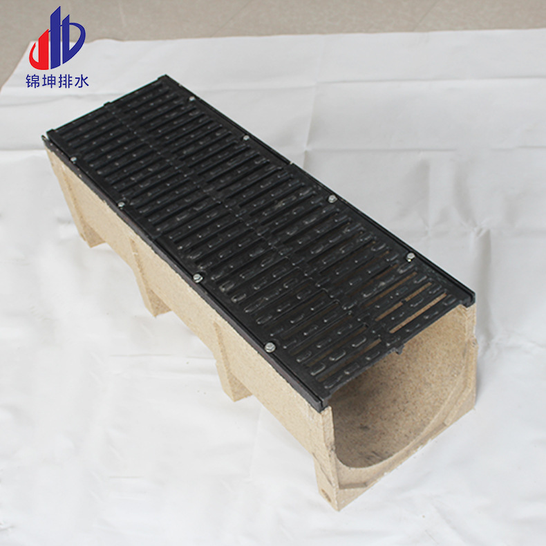 Resin concrete drainage ditch U-shaped finished product drainage ditch kitchen municipal new drainage resin drainage ditch