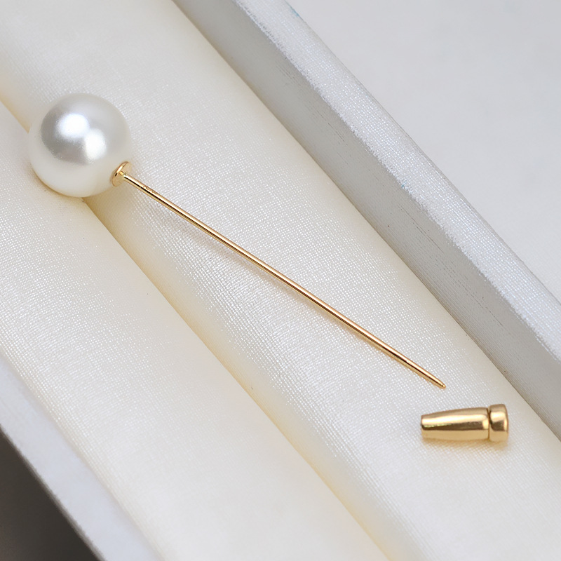 diy accessories 18K gold brooch one-word brooch with k gold elastic barrel chest ornaments simple corsage clothing 1678