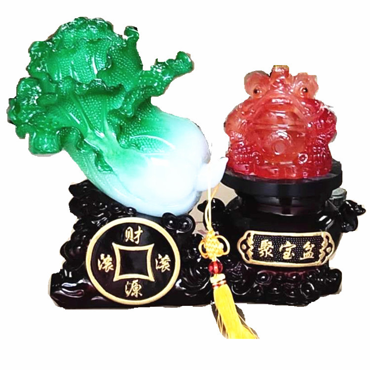 Ping An Lucking Apple Jade Cabbage Baicai Julai Resin Crafts Ornaments Opening Home Decoration Gifts