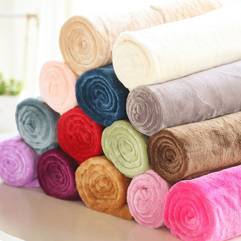Foreign Trade Cross-Border Solid Color Flannel Office Nap Knee Shawl Blanket Wholesale Gift Coral Velvet Blanket