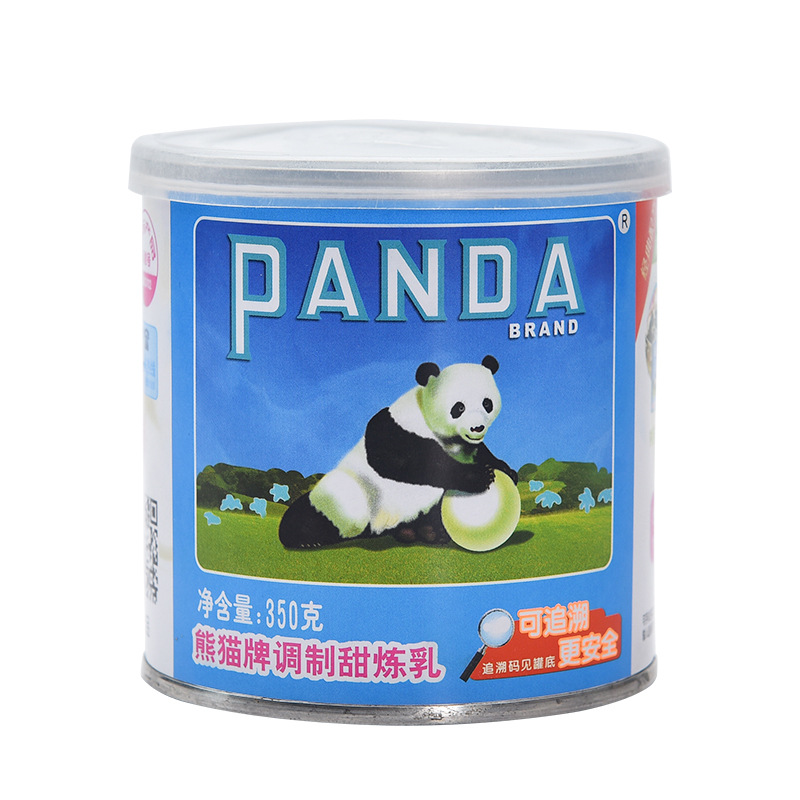 Panda Brand Prepared Sweet Condensed Milk Dessert Egg Tart Raw Material Coffee Mate Canned 350g Egg Tart Milk Tea Ingredients