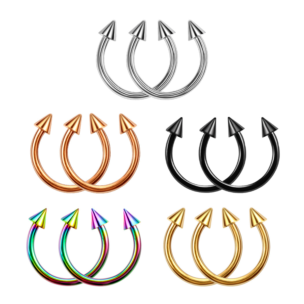 Stainless Steel C-Ring Nose Ring Horseshoe Ring Earrings Body Piercing Tattoo Jewelry European and American Amazon Cross-Border Supply