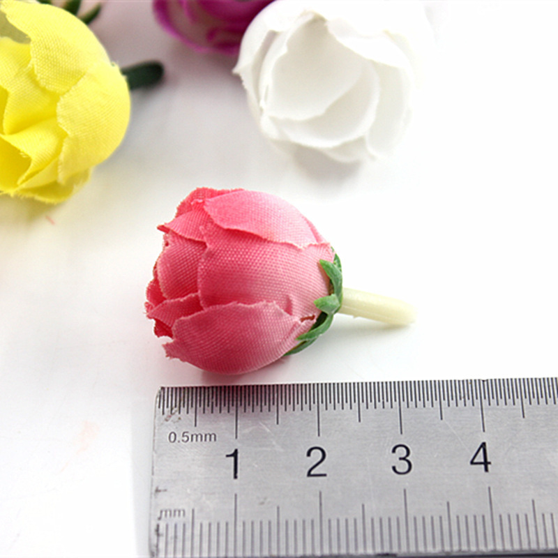 Factory Direct 2cm Mini small flower head small Tea Bud handmade material headdress accessories flower wedding decoration flower wholesale