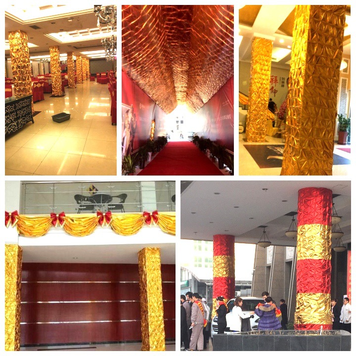 Gold Cloth Bronzing Cloth Wratch Pillar Folded Cloth Wratch Tree Crumpled Gold Cloth Wedding Wall Decoration Cloth Bronzing Cloth