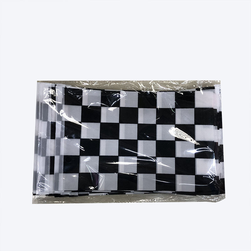 Cross-border supply factory wholesale 14*21cm Chunya textile printing F1 racing flag black and white grid racing hand flag