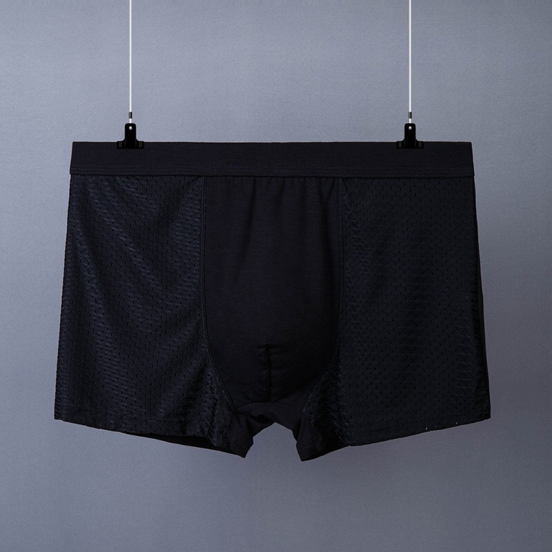Men's Ice Silk Underwear Summer Hollow Mesh Breathable Antibacterial and Antibacterial Four-Corner Mesh Pants Manufacturer Direct Sales Cross-Border
