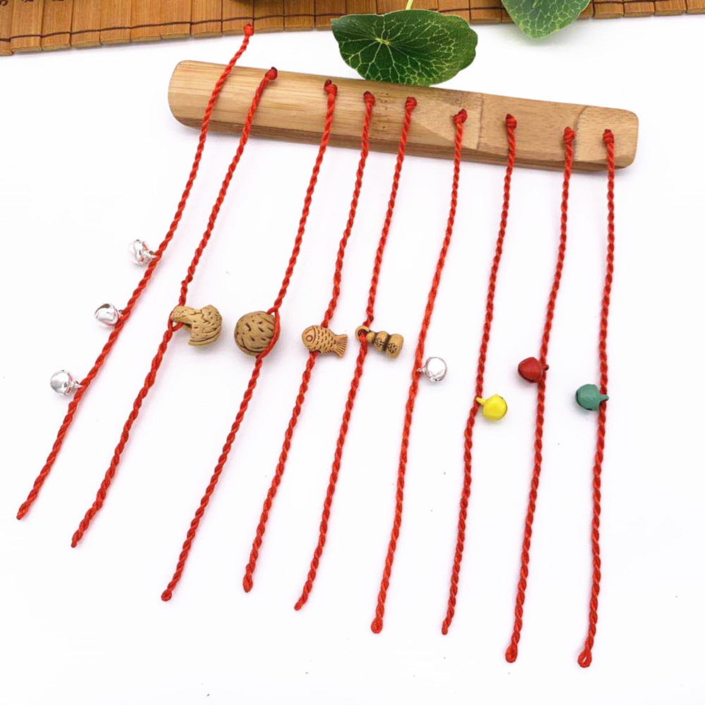 Birth year red rope hand rope peach core twelve Zodiac red rope bracelet anklet online store small gift stall wholesale