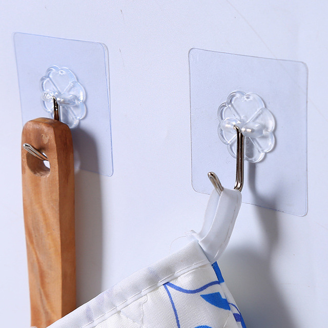 Transparent seamless hook strong adhesive hook magic seamless sticker porcelain tile sticker punch-free Hook bathroom hanging