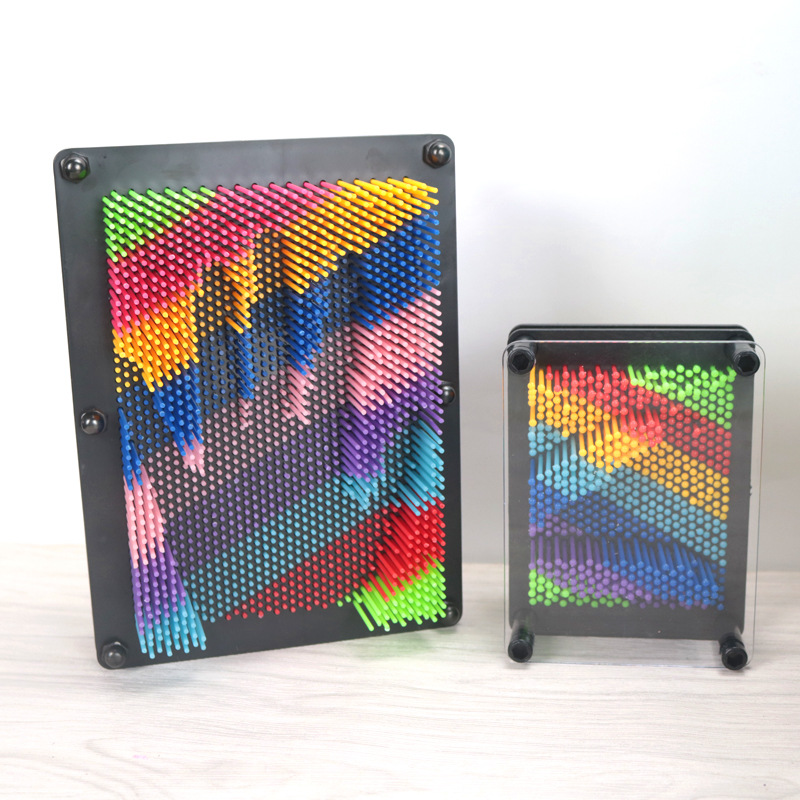 Rainbow Colorful Square Plastic Hand Mold 3D Stereo Needle Painting Hand Mold Kidsren's Handprint Plastic Crafts Play