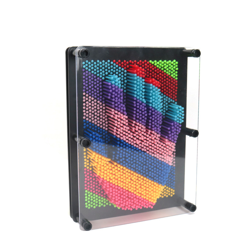 Rainbow Colorful Square Plastic Hand Mold 3D Stereo Needle Painting Hand Mold Kidsren's Handprint Plastic Crafts Play