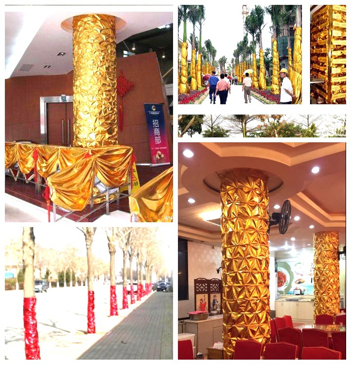 Gold Cloth Bronzing Cloth Wratch Pillar Folded Cloth Wratch Tree Crumpled Gold Cloth Wedding Wall Decoration Cloth Bronzing Cloth