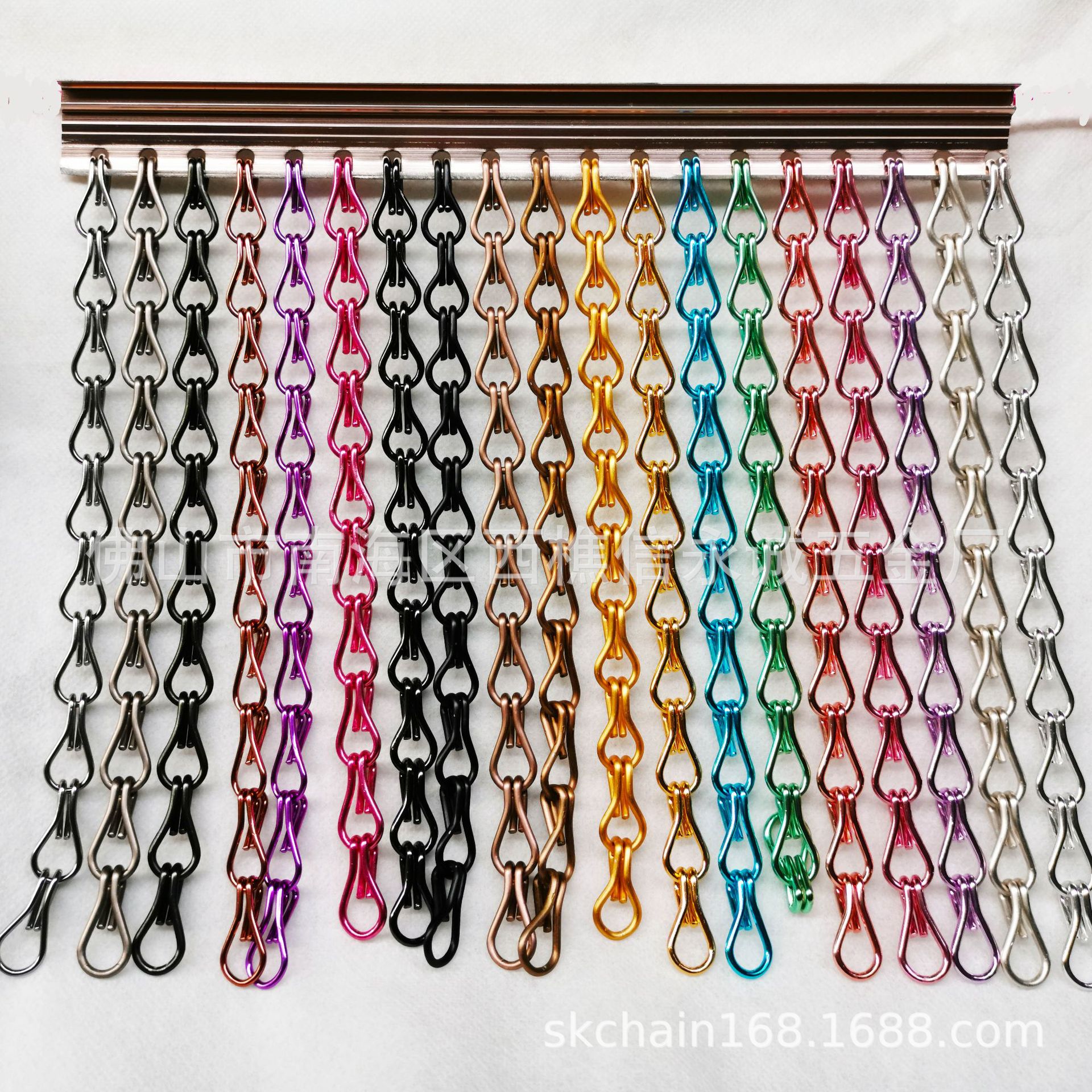 2.0mm Aluminum Double Hook Chain, Double Hook Chain Door Curtain, Metal Hanging Curtain, Metal Decorative Mesh Curtain