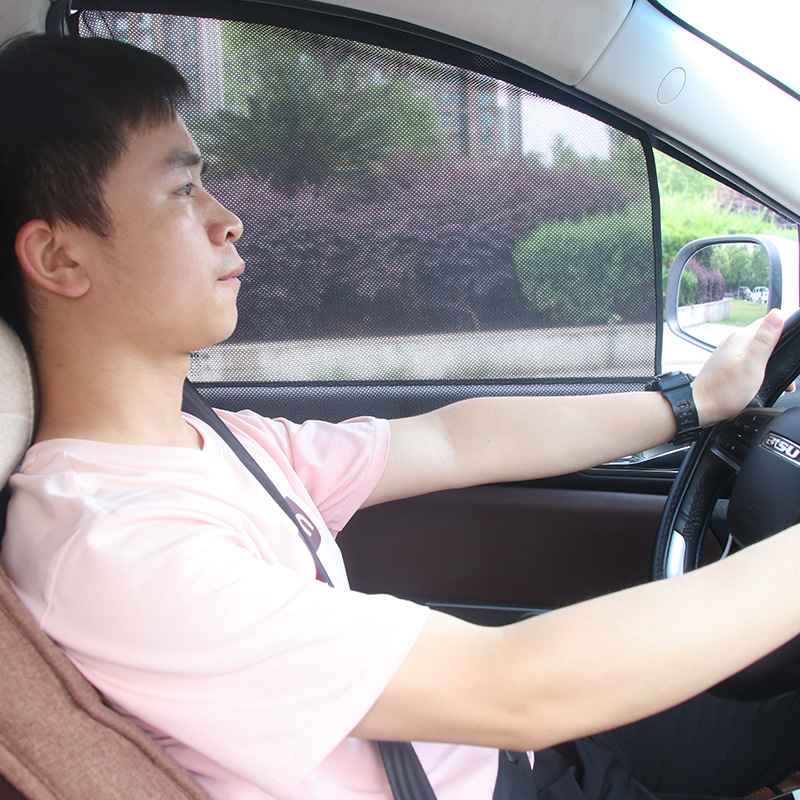 Car Side Window Mesh Magnetic Sunshade Car Curtain Sun Protection Heat Insulation Cloth Car Magnetic Retractable Sunshade Curtain