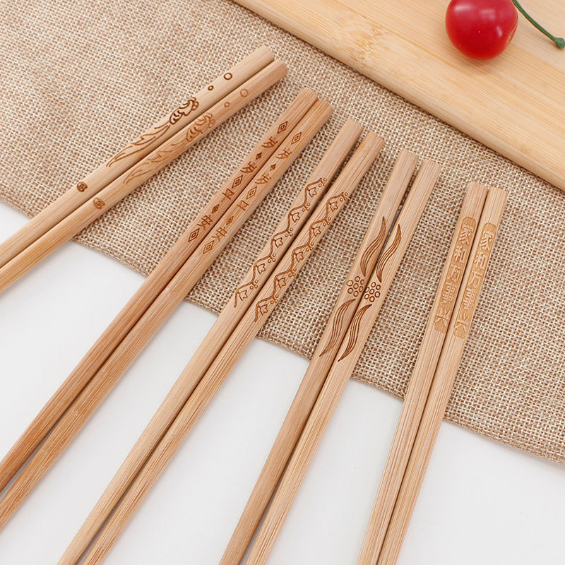 Disposable Commercial Carbonized Bamboo Chopsticks Hot Pot Chopsticks Hotel Public Chopsticks Independent Package Run Jianghu Household Landing Bamboo Chopsticks