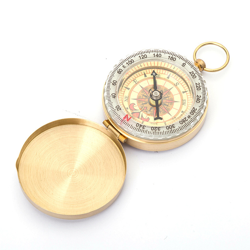 Source Manufacturer G50 Flip-Top Brass Outdoor Compass Strong Luminous Multi-Functional High-Precision Compass High-End Pocket Watch